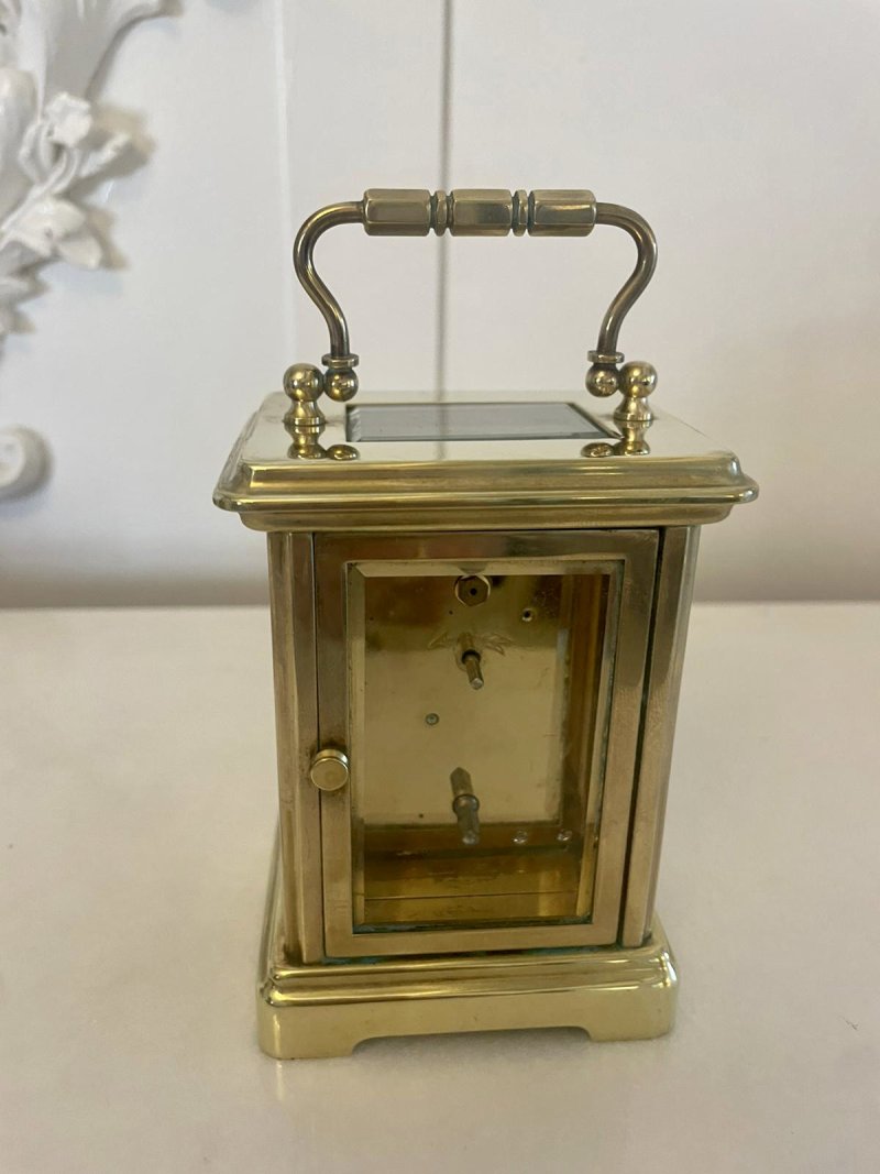 Antique Edwardian Quality Brass Carriage Clock - Image 7
